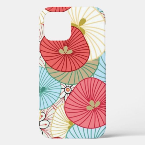 Pretty Abract Colorful Busy Floral Pattern iPhone 12 Case