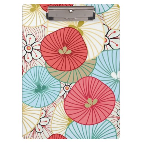 Pretty Abract Colorful Busy Floral Pattern Clipboard