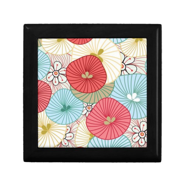 Pretty Abract Colorful Busy Floral Pattern Gift Box (Front)