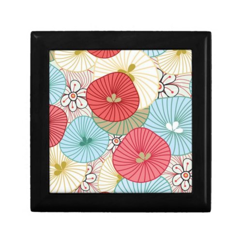 Pretty Abract Colorful Busy Floral Pattern Gift Box