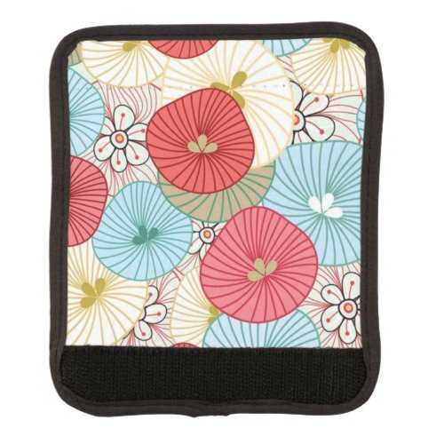 Pretty Abract Colorful Busy Floral Pattern Luggage Handle Wrap