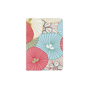 Pretty Abract Colorful Busy Floral Pattern Passport Holder