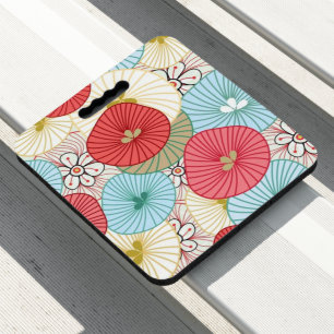 Pretty Abract Colorful Busy Floral Pattern Seat Cushion