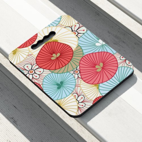 Pretty Abract Colorful Busy Floral Pattern Seat Cushion
