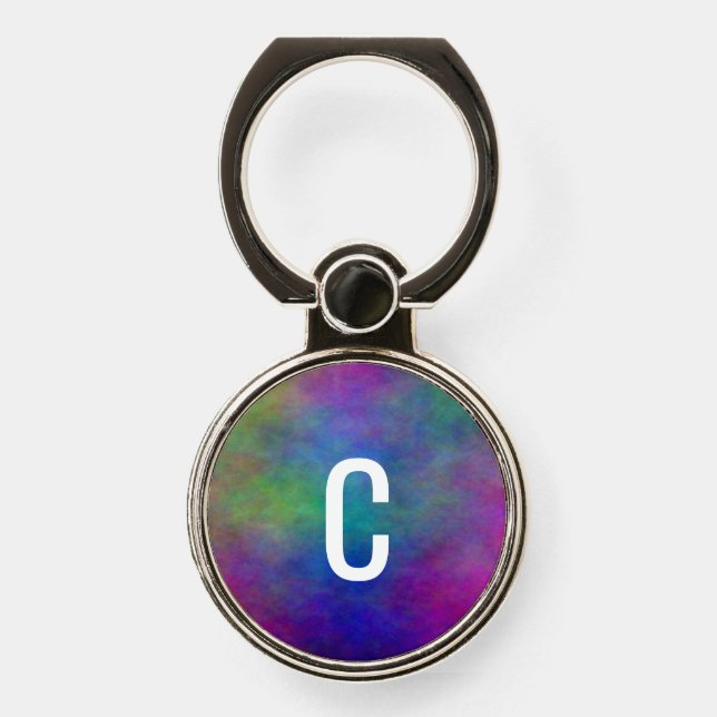 Pretty Abstract and Initial Phone Ring Stand (Front)