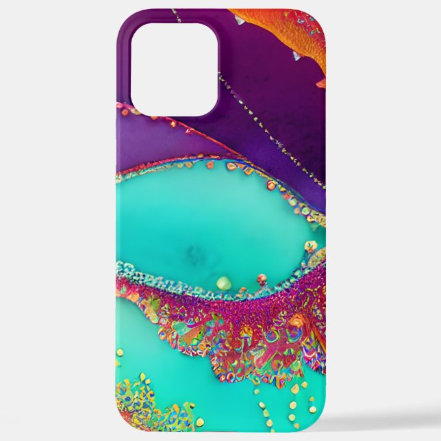 Pretty Abstract Beachy Art iPhone Case (Back)