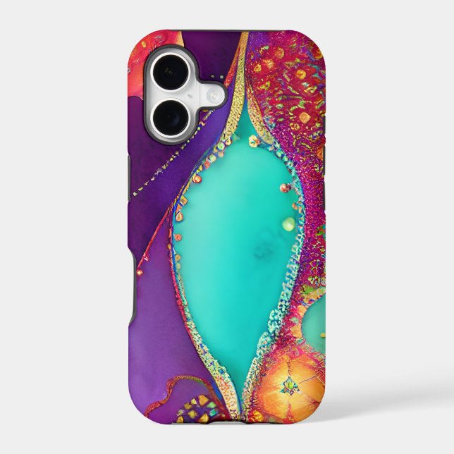 Pretty Abstract Beachy Art Iphone Case (Back)