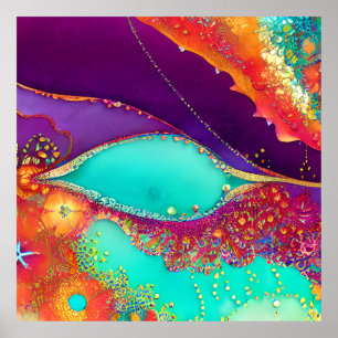 Pretty Abstract Beachy Art Poster