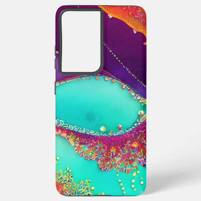 Pretty Abstract Beachy Art Samsung Galaxy Case (Back)