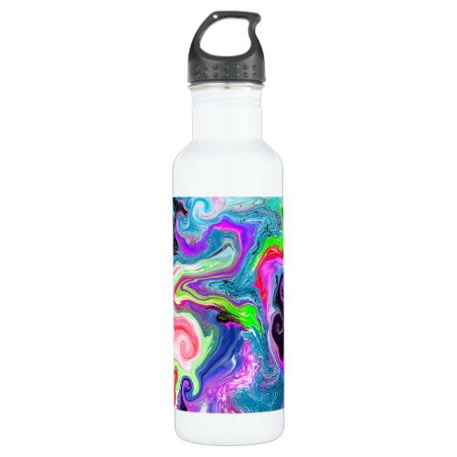 Pretty Abstract Colorful Fluid Art   Stainless Steel Water Bottle