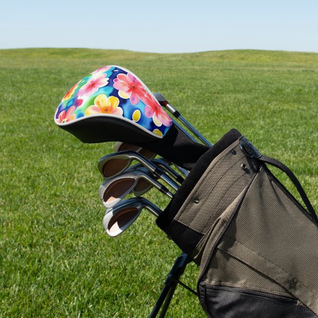 Pretty Abstract Flower Pattern Golf Head Cover (In Situ)