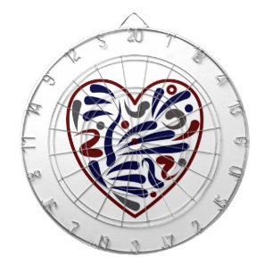 Pretty abstract heart pattern dart board