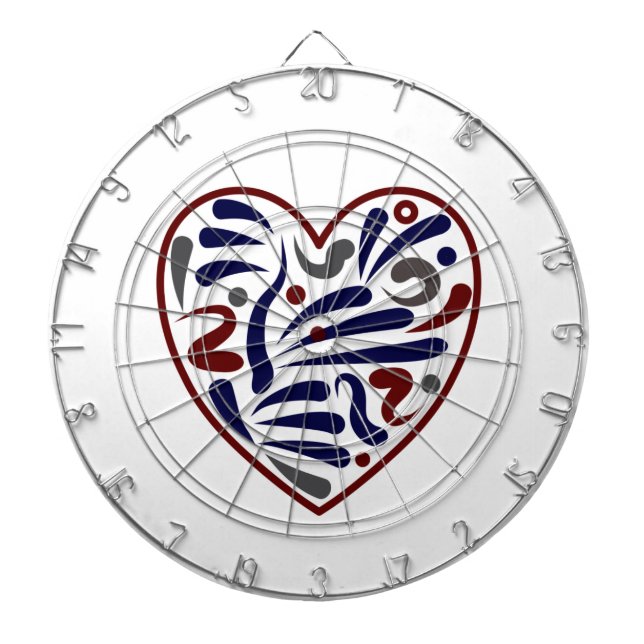 Pretty abstract heart pattern dart board (Front)