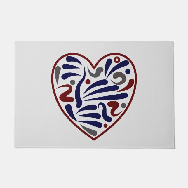 Pretty abstract heart pattern doormat (Front)