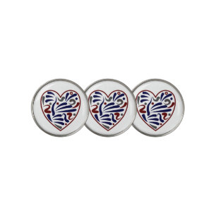 Pretty abstract heart pattern golf ball marker