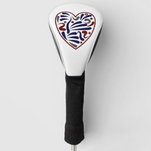 Pretty abstract heart pattern golf head cover