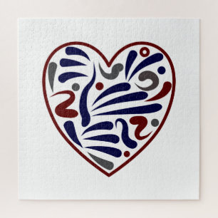 Pretty abstract heart pattern jigsaw puzzle