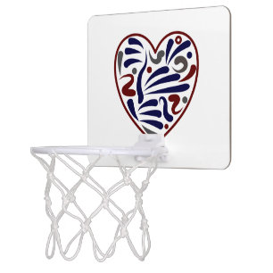 Pretty abstract heart pattern mini basketball hoop