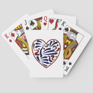 Pretty abstract heart pattern poker cards