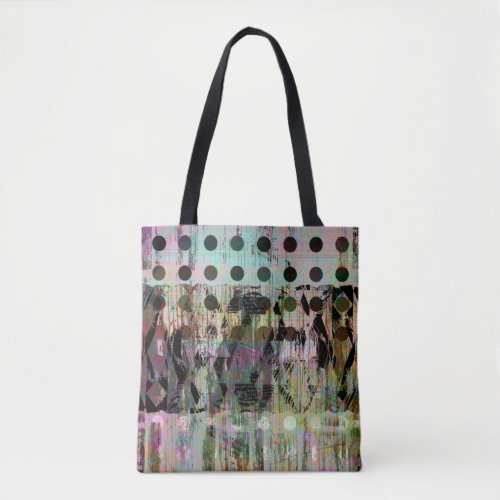 Pretty Abstract Iridescent Polka Dot Wood Grain Tote Bag