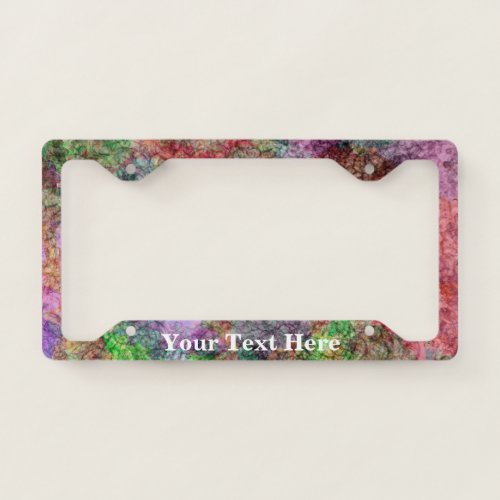 Pretty Abstract Mix of Swirled Colors Squiggles License Plate Frame