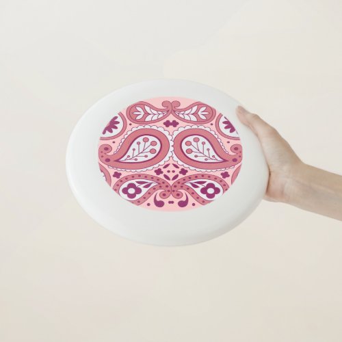 Pretty Abstract Paisley in Pinks White Tear Drops Wham_O Frisbee