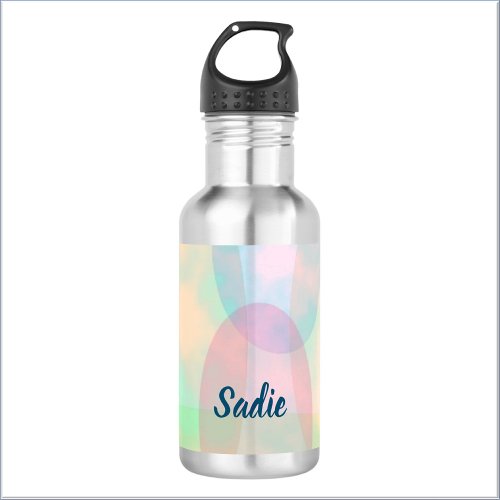 Pretty Abstract Pastel Dreamy Ellipses Stainless Steel Water Bottle