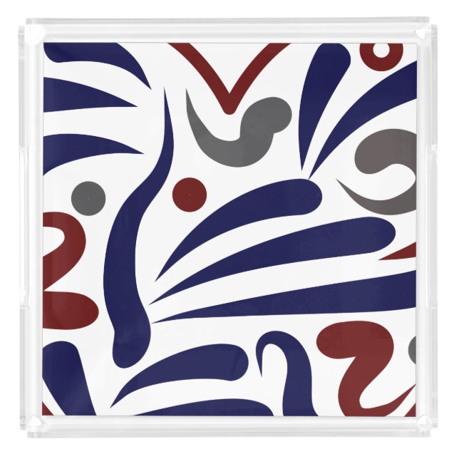 Pretty abstract pattern acrylic tray (Front)