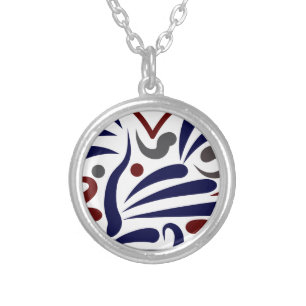 Pretty abstract pattern silver plated necklace