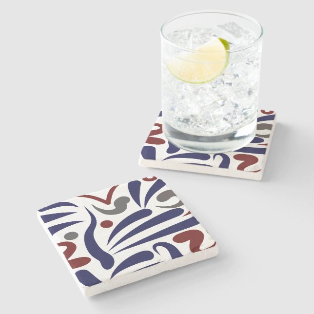 Pretty abstract pattern stone coaster (Side)