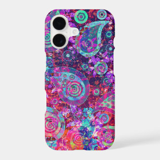 Pretty Abstract Pink and Aqua Paisley iPhone 17 Case