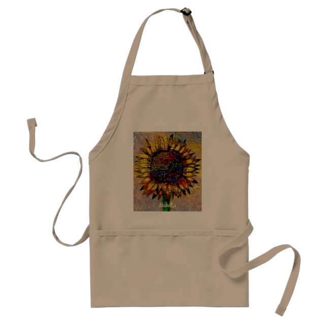 Pretty Abstract Sunflower Painting Adult Apron (Front)