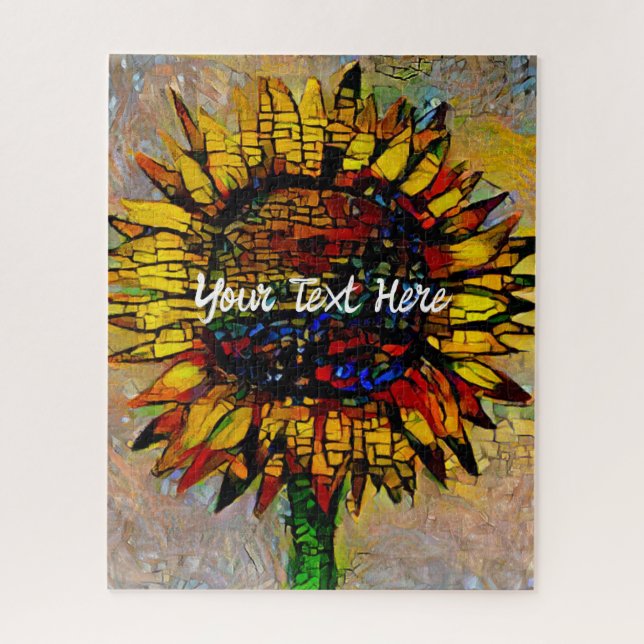 Pretty Abstract Sunflower Painting Puzzle (Vertical)