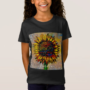 Pretty Abstract Sunflower Painting T-Shirt