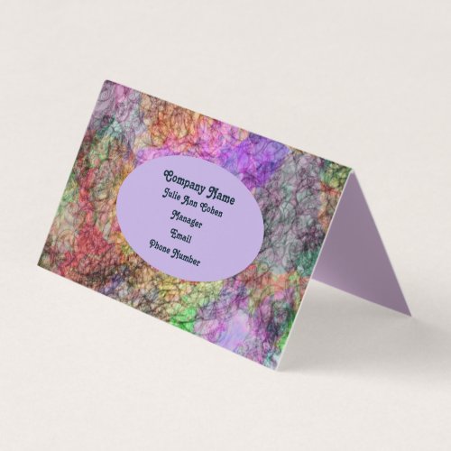 Pretty Abstract Swirls of Purple Green Yellow Pink Business Card