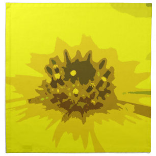 Pretty Abstract Vivid Yellow Daisy Flower Cloth Napkin