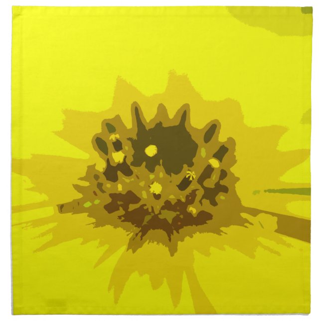 Pretty Abstract Vivid Yellow Daisy Flower  Cloth Napkin (Front)