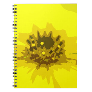 Pretty Abstract Vivid Yellow Daisy Flower  Notebook