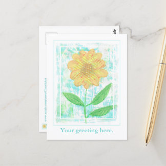 Pretty Abstract Yellow Daisy Postcards