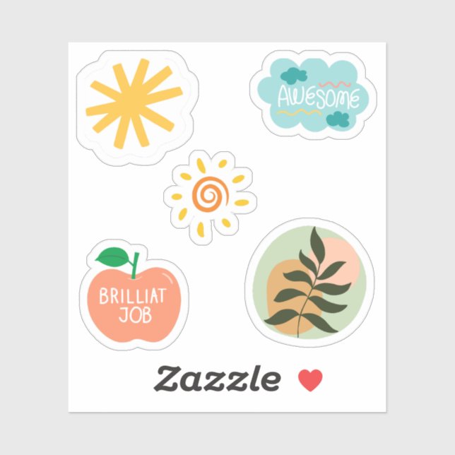 Pretty abstracts and positive quotes Scrapbooking  Sticker (Sheet)