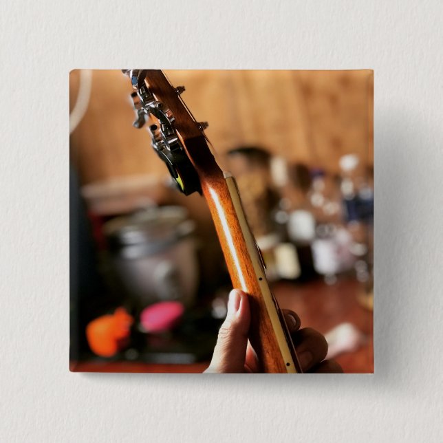 Pretty Acoustic Guitar Button (Front)