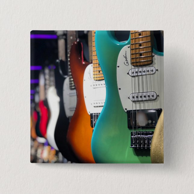 Pretty Acoustic Guitar Button (Front)