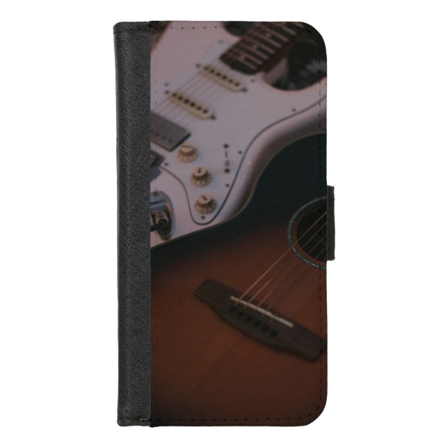 Pretty Acoustic Guitar iPhone Wallet Case (Front)
