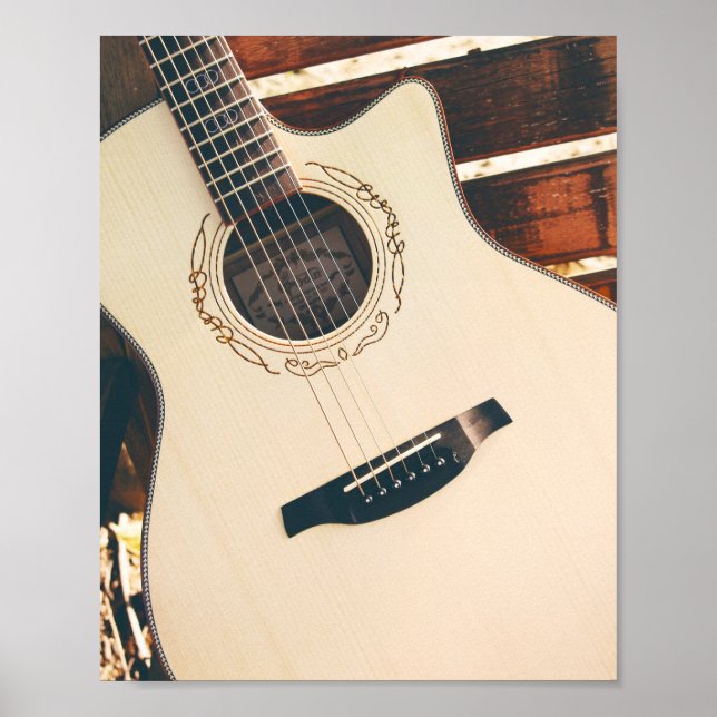 Pretty Acoustic Guitar Poster (Front)