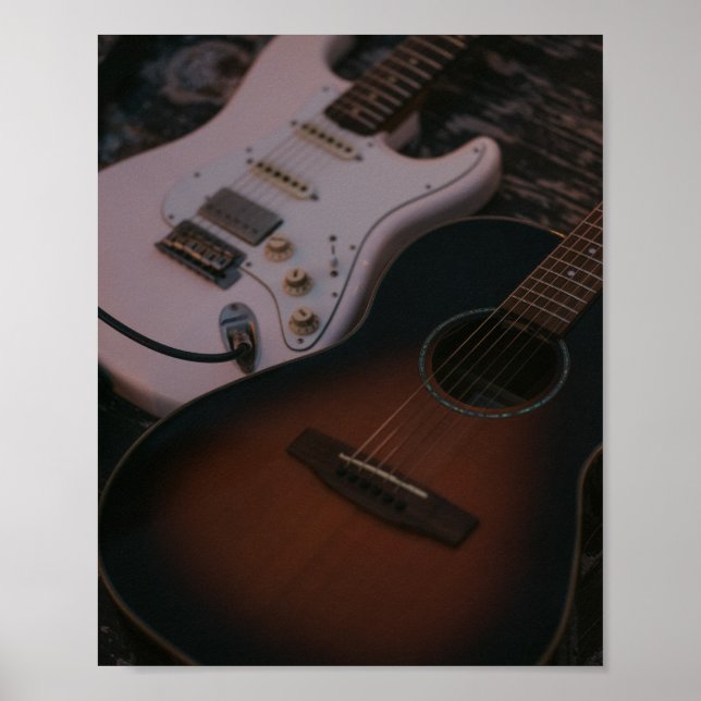 Pretty Acoustic Guitar Poster (Front)