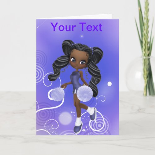 Pretty African American Cheerleader Greeting Card