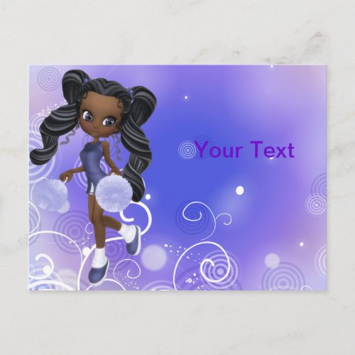 Pretty African American Cheerleader Postcard