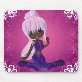 Pretty African American Girl in Purple Mousepad