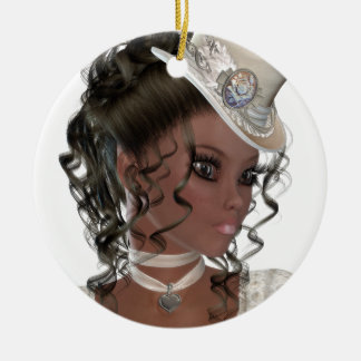 Pretty African American Woman Ceramic Ornament