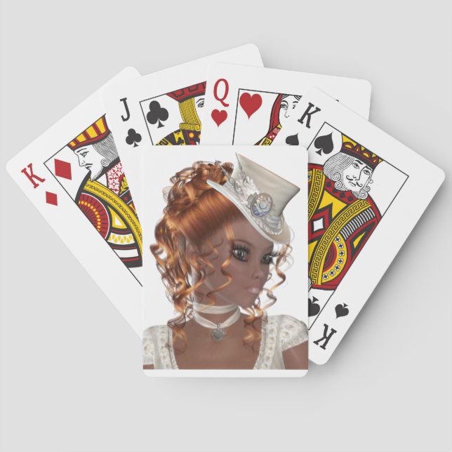 Pretty African American Woman Poker Cards (Back)